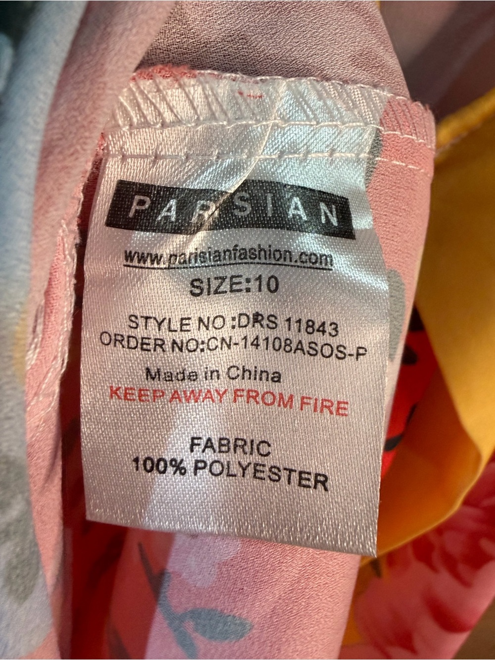 Parisian Works Floral Colorblock Maxi Dress - Yellow, Coral & Light Blue - Picture 4 of 7